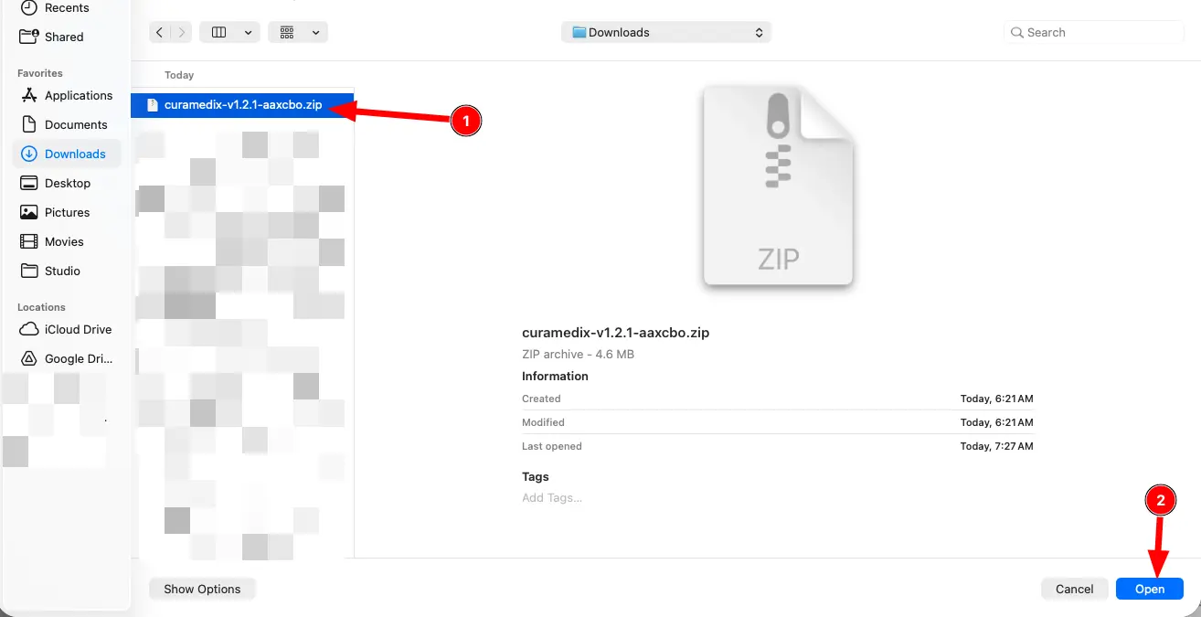 Screenshot of curamedix theme installation
